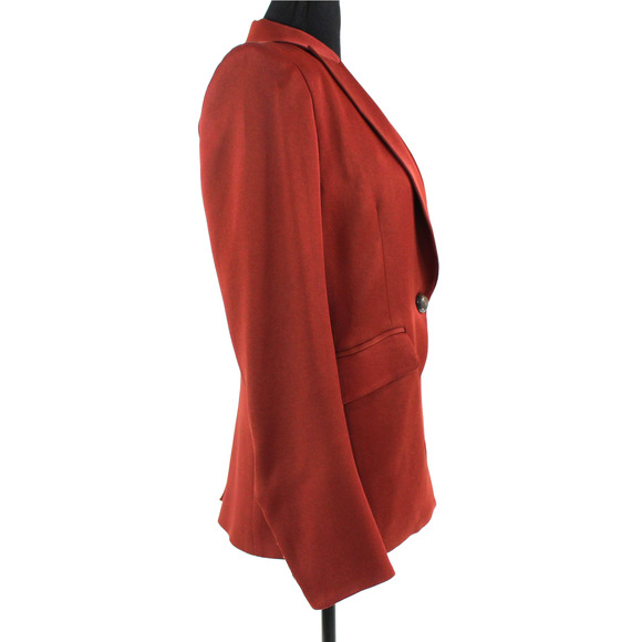 Veronica Beard Satin Sheen Clay Dickey Jacket 4 Single Breasted Acetate Blazer - Picture 3 of 8